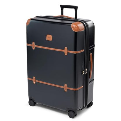 Bric's Bellagio 3.0 Spinner Trunk- Luxury Hardshell Check In Luggage with Large Wheels, Telescopic Handle, Leather Detailing - Expandable Rolling Suitcase - 30", Black - color: Black, size: 30" Checked-Large