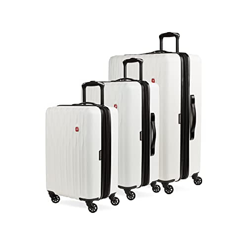 SwissGear 8018 Hardside Expandable Luggage with Spinner Wheels, White, 3-Piece Set (20/24/27) - color: White, size: 3-Piece Set (20/24/27)