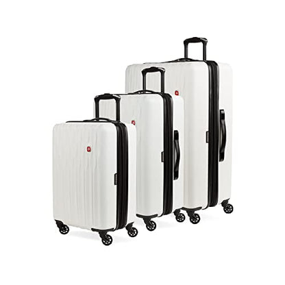 SwissGear 8018 Hardside Expandable Luggage with Spinner Wheels, White, 3-Piece Set (20/24/27) - color: White, size: 3-Piece Set (20/24/27)