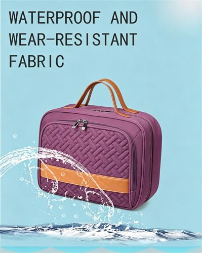 DENGFEILAI Hanging Toiletry Bag, Waterproof Travel Makeup Organizer Purple - color: Purple