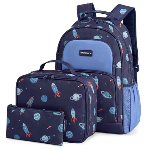 mommore Kids Backpack Set Kindergarten School Bookbag for Boys Girls 4-8 - color: Galaxy