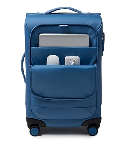 JanSport Good Latitude Carry On Spinner Suitcase - 42L Water Resistant Travel Luggage with 16 Inch Laptop Sleeve - Durable Lightweight Rolling Hardside Softside Carry-on Bag, Elemental Blue - color: Elemental Blue, size: 22-inch Carry On