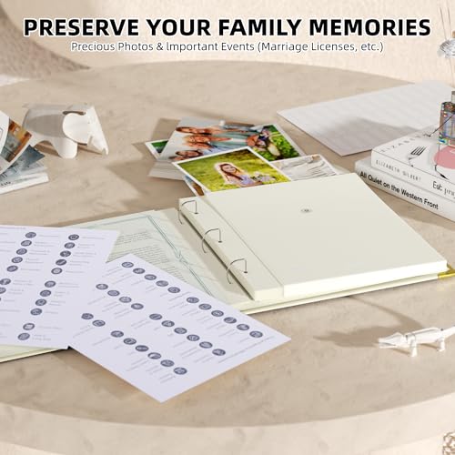 Important Document Organizer – Emergency File Folder Protect Your Family’s Legacy with 3-Ring and Label Pockets, Perfect for Home Office Filing and Gift Giving on Special Occasions - color: Beige