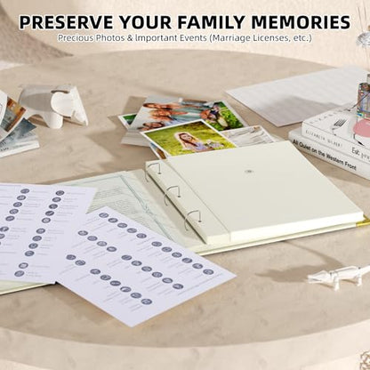 Important Document Organizer – Emergency File Folder Protect Your Family’s Legacy with 3-Ring and Label Pockets, Perfect for Home Office Filing and Gift Giving on Special Occasions - color: Beige