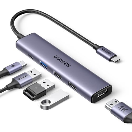 UGREEN USB C Hub 5 in 1 Multiport USB Adapter 4K HDMI, 100W Power Delivery