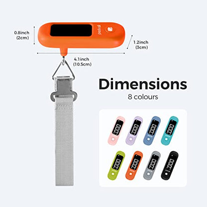 pack all Digital Luggage Scale for Travel, 110Lbs Capacity, 0.1Lb Precision - color: Orange