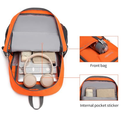 Lightweight Foldable 35L Everyday Backpack, Packable Daypack (Orange) - color: 35l-orange