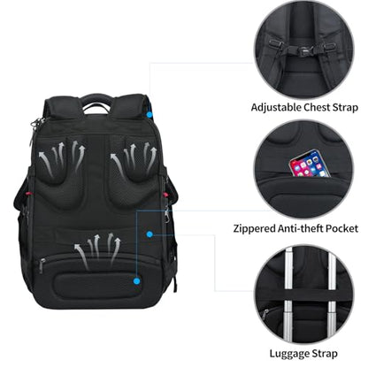 KROSER Travel Laptop Backpack 17.3 Inch XL Computer Backpack for Men/Women - color: Black/Haze Blue, size: 17.3 inch
