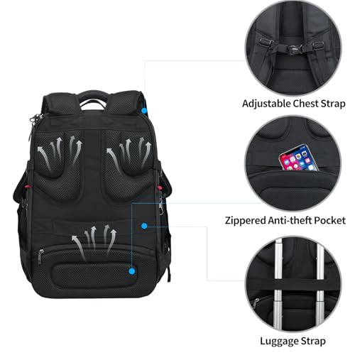 KROSER Laptop Backpack 18.4 Inch Computer Backpack for Men/Women/College - color: Black/Light Browm, size: 18.4 inch