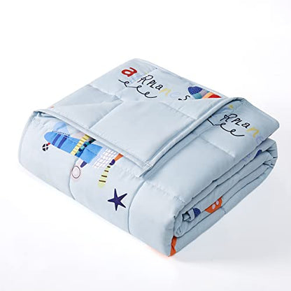 Weighted Blanket 5lbs Small Heavy Throw Blanket Gifts 36"x48" Airplane - color: Blue Airplane, size: 36"×48" 5lbs