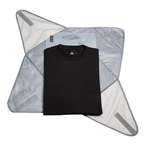 BUILT Shirt Folding Cube, Travel Shirt Folder Packing Luggage Organizer, Crease and Wrinkle Free, Gray Quiet Shade