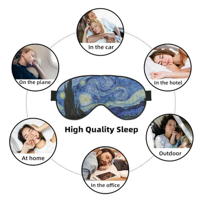 Starry Night Sleep Mask Eye Mask with Adjustable Strap Eye Sleep Shade Cover Blocks Light for Women Men Airplane Travel Nap - color: The Starry Night
