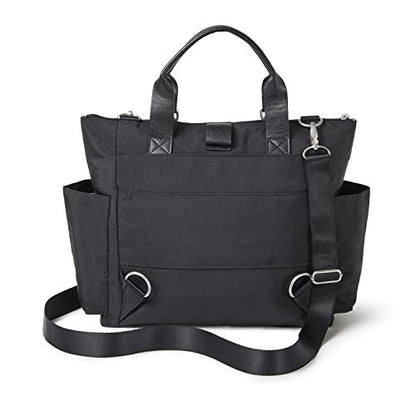 3-in-1 Convertible Backpack Tote Handbag - 15x12" Lightweight Travel Bag w/ RFID Phone Wristlet - color: Black
