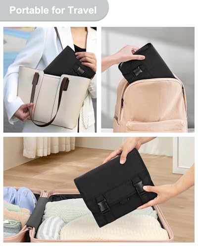 Relavel Small Hanging Travel Toiletry Bag for Men and Women - color: 01 Black, size: Small