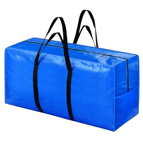 Extra Large Storage Bags, 155 Gallon XXL Jumbo Large Moving Bags Heavy Duty - color: Blue - 1 PACK, size: 60" X 30" X 20"