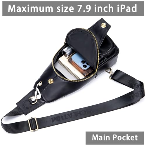LUKZIJAES Genuine Leather Sling Bag for Men - color: #11-black