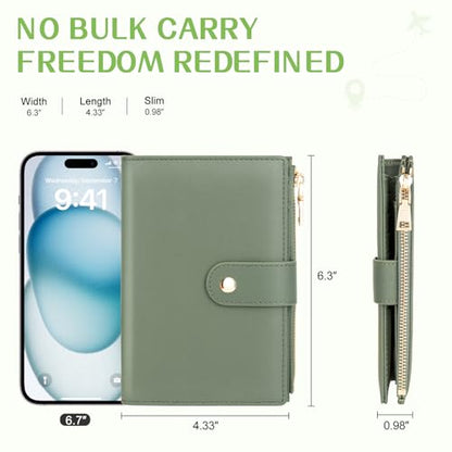 Passport Holder for Travel RFID Blocking Passport Wallet Cover - color: Dark Green