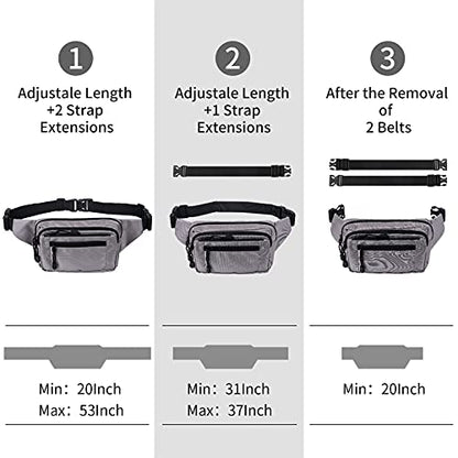 USPECLARE Clear Fanny Pack Stadium Approved Large Multi-Purpose Waist Bag - color: Grey, style: 1-pack-nylon