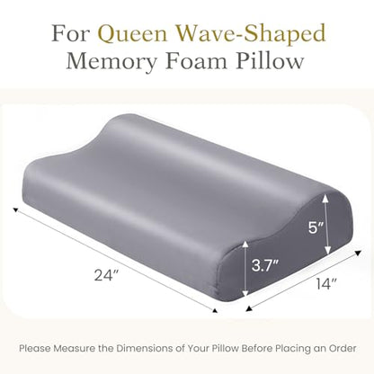 Cooling Contour Cervical Pillowcase, Dark Grey, 24x14x5/3.7 Inches, 1 Piece - color: Dark Grey