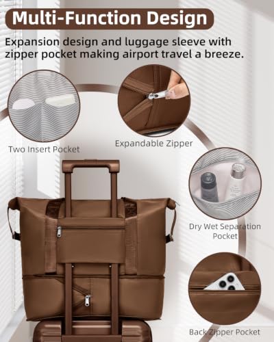 LARVENDER Expandable Carry on Luggage 20inch Suitcase with Wheels, Maple - color: Maple, size: 3 Piece Set (20/DB/TB)