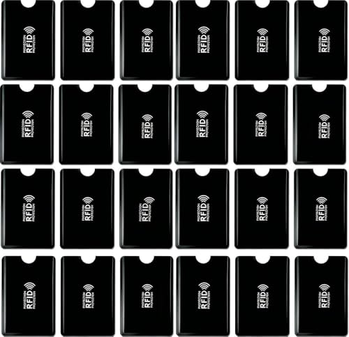 30 Pack RFID Blocking Sleeves, Credit Card Protector Holders for Contactless Cards - color: Black