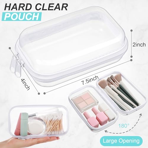 Hoolerry 3 Pcs Clear Hard Zipper Case Plastic Zipper Pouch, White, S - color: White, size: S