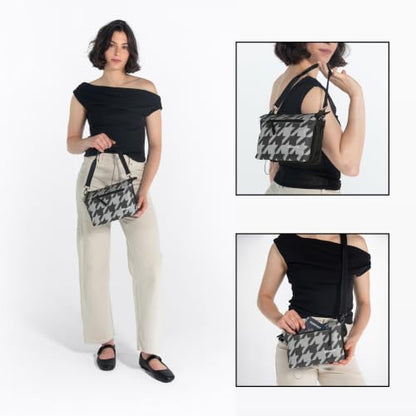 Sherpani Mei, Small Anti-Theft Crossbody Purse - color: Houndstooth