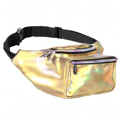 SoJourner Waterproof Holographic Fanny Pack, Gold - color: Holographic Gold