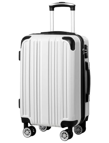 Coolife Luggage, Lightweight and Durable Hardshell, 20 in, white grid new - color: white grid new, size: S(20in)