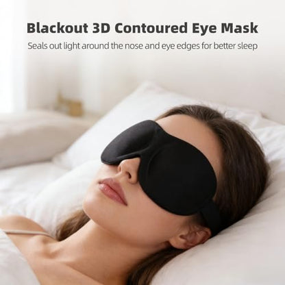 12 PCS 3D Blackout Sleep Masks, 3D Eye Mask, Lightweight Knitted Fabric Sleeping Blindfold with Zero-Pressure Eye Space, Adjustable Elastic Strap, Eye Cover for Men Women Travel Side Sleepers