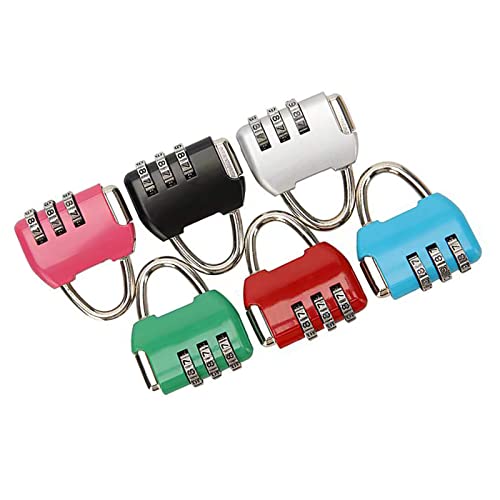3-Digit Travel Combination Lock of Zinc Alloy,Small Safe Combination Padlock for Suitcase Luggage Briefcases Computer Bag Schoolbags Backpacks Locker Drawer Toolkit Cabinets, Color Locks,6 Pack - size: 6 Pack