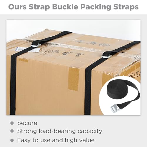 Riakrum 4 Feet 15 Pcs Lashing Straps with Buckles, Adjustable, Black - color: Black, size: 4 Feet