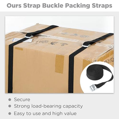 Riakrum 4 Feet 15 Pcs Lashing Straps with Buckles, Adjustable, Black - color: Black, size: 4 Feet