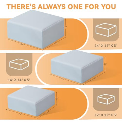TOPPURE Cube Memory Foam Pillow, Gray, 14"x14"x5" Large Cube - color: Gray, size: 14"x14"x5"