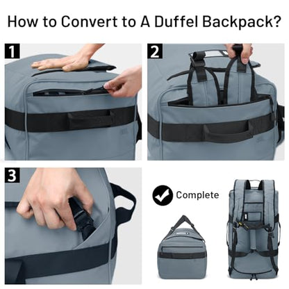MIER 40L/60L/90L Water Resistant Backpack Duffel, Heavy Duty Duffle Bags - color: Gray, size: 60l