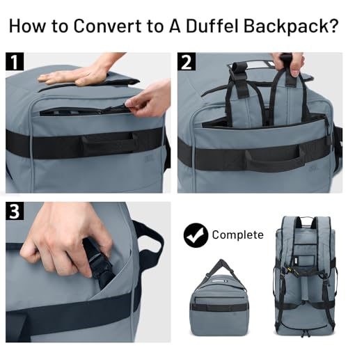 MIER 40L/60L/90L Water Resistant Backpack Duffel, Heavy Duty Duffle Bags - color: Gray, size: 60l