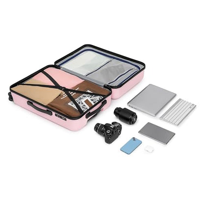 KYME Luggage Sets 2 Piece Hardshell Suitcase with TSA Lock,Pink, 20"/24" - color: Pink, size: 2Pcs Set(20"/24")