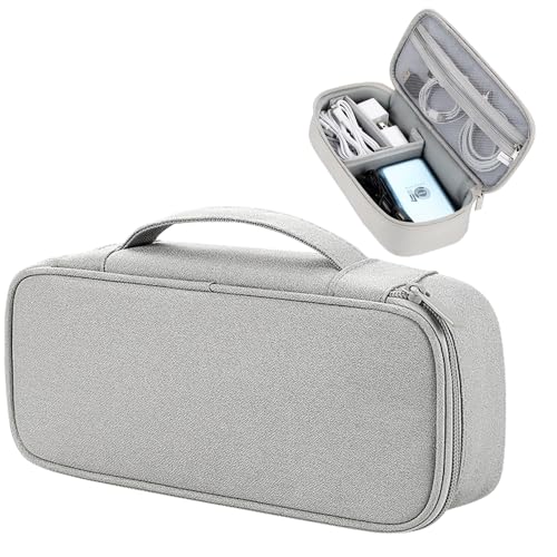 Teskyer Tech Organizer Pouch with Handle, Grey - color: Grey, size: Single Layer