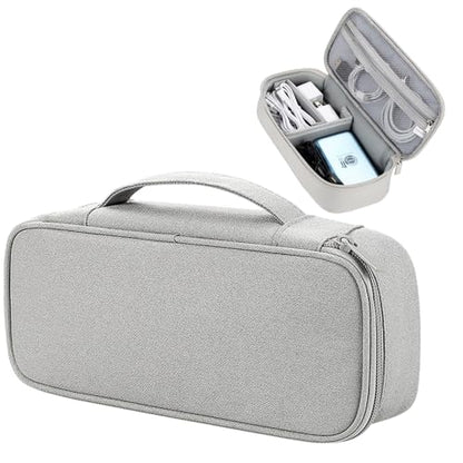 Teskyer Tech Organizer Pouch with Handle, Grey - color: Grey, size: Single Layer