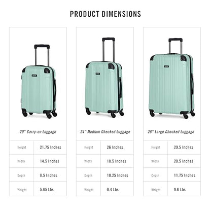 Kenneth Cole REACTION Out of Bounds Lightweight Hardshell 4-Wheel Spinner Luggage, Mint Blue, 28-Inch Carry On - color: Mint Blue, size: 28-Inch Checked