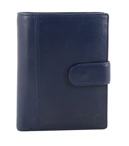 Genuine Sheep Leather Smart Family Size Passport Travel Wallet/Holder - (Blue) - color: Blue