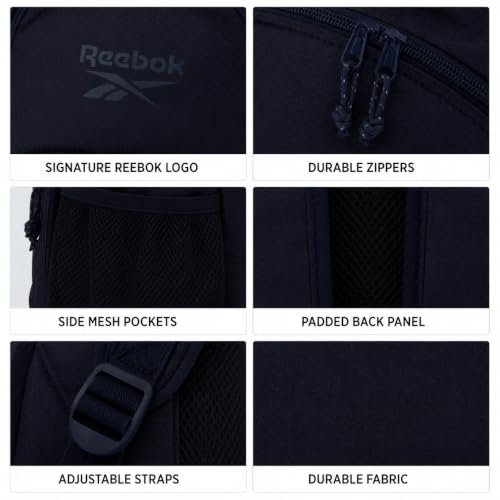 Reebok Travel Backpack Water Resistant Everyday Bag with Laptop Sleeve - color: Santa Fe Navy Blazer