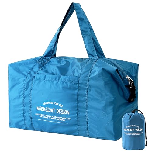 Veki Large Duffle Bag for Travel, Lightweight Carry On Bags, Navy Blue, L - color: Navy Blue, size: L