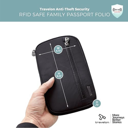 Travelon RFID Blocking Family Passport Wallet - color: Black