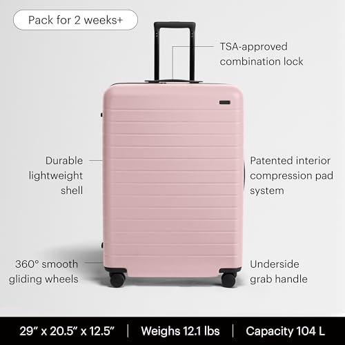 Away Large Checked Luggage, 29-inch Lightweight Hardside Spinner Suitcase - color: Blush Pink