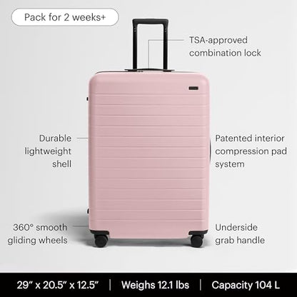 Away Large Checked Luggage, 29-inch Lightweight Hardside Spinner Suitcase - color: Blush Pink