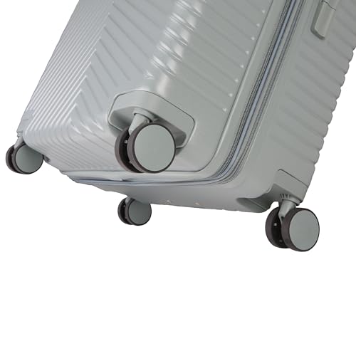 Jessica Simpson Abilene 2-Piece Set (20" & 28") Expandable 8-Wheel Spinner Large Checked Luggage Suitcase, Chinois Green - color: Chinois Green, size: 2-Piece Set