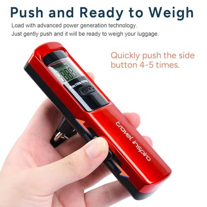 travel inspira Battery-Free Luggage Scale 110lb/50kg Digital Portable - color: Red