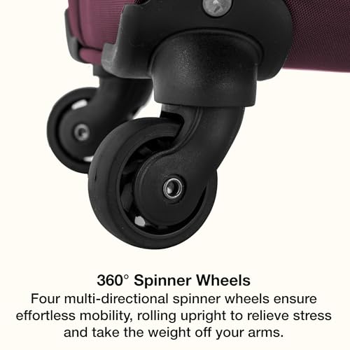 U.S. Traveler Anzio Softside Expandable Luggage with Spinner Wheels, Burgundy, 26-Inch Medium - color: Burgundy, size: 26-Inch Medium