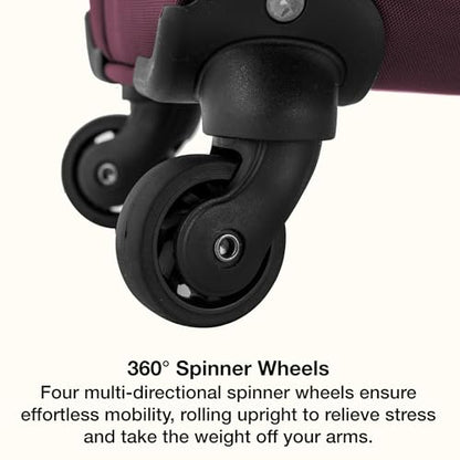 U.S. Traveler Anzio Softside Expandable Spinner Luggage, Burgundy, Carry-on 22-Inch - color: Burgundy, size: 22-Inch Carry-on